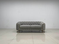 Phoenix Modern Sofa Set in Premium Light Grey Velvet with Gold Accents – Stylish Comfort for Your Home - UK Luxury Furniture