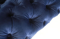 Rocky Chesterfield Navy Blue Velvet Corner Sofa Set with Gold Legs - Timeless Elegance - UK Luxury Furniture