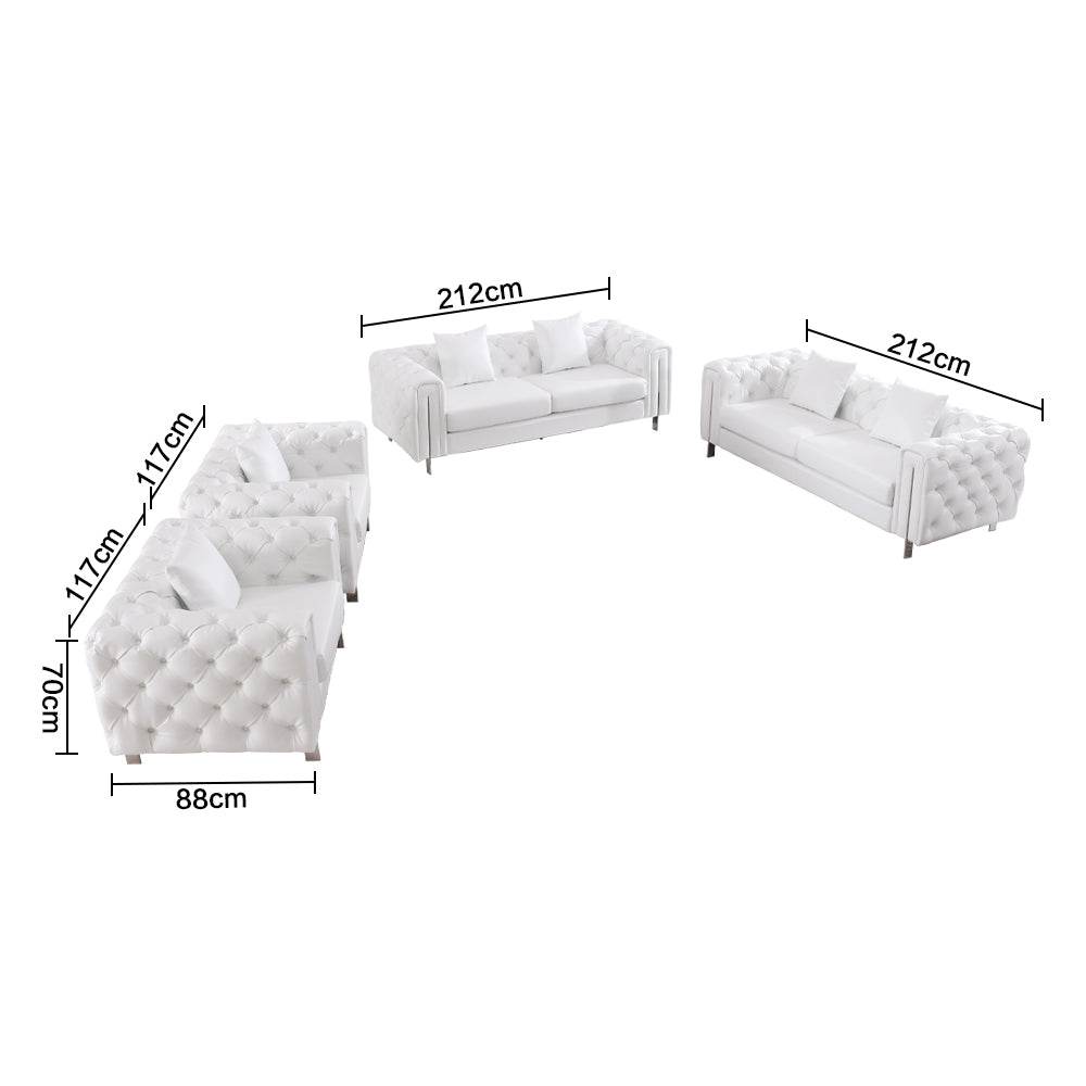 Luxury Dark Grey Chesterfield Sofa Set with Gold Legs - Modern Elegance for Sophisticated Living - UK Luxury Furniture