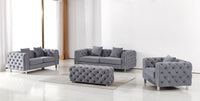 Luxury Grey Velvet Modern Chesterfield Sofa Set with Gold Legs - Stylish & Comfortable Designs - UK Luxury Furniture