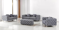 Luxury Grey Velvet Modern Chesterfield Sofa Set with Gold Legs - Stylish & Comfortable Designs - UK Luxury Furniture