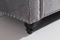 Luxury Chesterfield L-Shaped Corner Sofa in Dark Grey Velvet with Deep Buttoning - UK Luxury Furniture