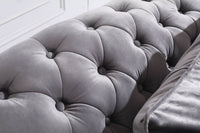 Luxury Chesterfield L-Shaped Corner Sofa in Dark Grey Velvet with Deep Buttoning - UK Luxury Furniture