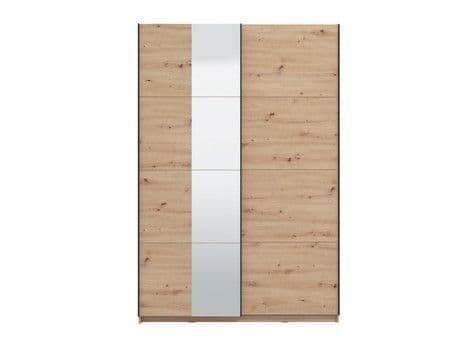 Noah Oak Effect Sliding Wardrobe with Mirror - Spacious, Modern Storage Solution - UK Luxury Furniture