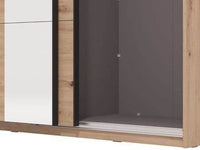 Noah Oak Effect Sliding Wardrobe with Mirror - Spacious, Modern Storage Solution - UK Luxury Furniture