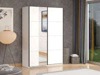 Noah White Sliding Wardrobe with Full-Length Mirror: Modern, Spacious Storage Solution - UK Luxury Furniture
