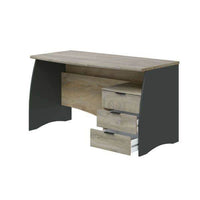 Oris Oak and Grey Large Executive Office Desk with Three Storage Drawers - UK Luxury Furniture