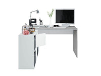 Pellegrini White and Concrete Grey Large FlexiCorner Office Desk with Storage - UK Luxury Furniture