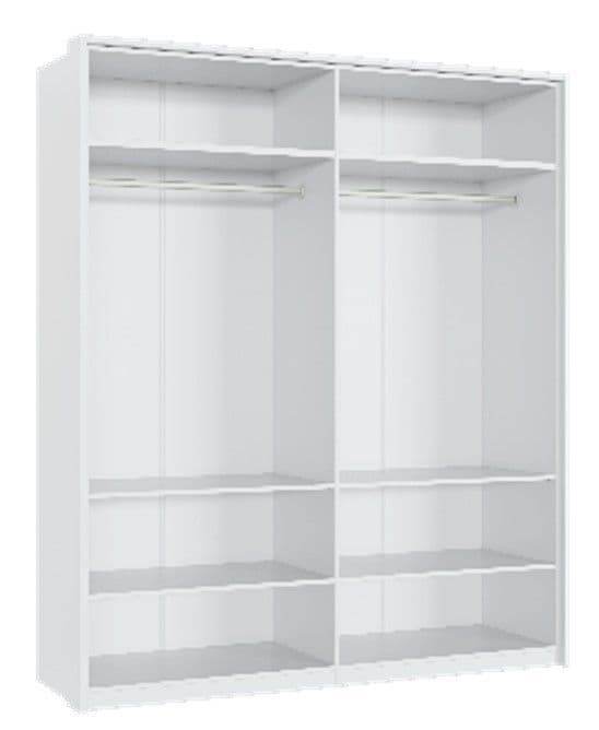 Rado 4-Door White High Gloss Mirrored Wardrobe: Ample Storage, Modern Design - UK Luxury Furniture