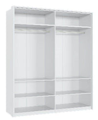 Rado 4-Door White High Gloss Mirrored Wardrobe: Ample Storage, Modern Design - UK Luxury Furniture