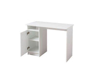 Reygo Matt White Computer Desk with 1 Door - Modern Office Furniture - UK Luxury Furniture