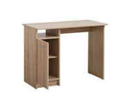 Reygo Sonoma Oak Computer Desk: Compact Home Office Solution with Integrated Storage - UK Luxury Furniture