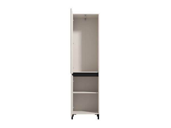 Rosmara Cashmere Taupe Slim Narrow Shallow Depth Hallway Wardrobe with Two Doors - UK Luxury Furniture