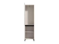 Rosmara Cashmere Taupe Slim Narrow Shallow Depth Hallway Wardrobe with Two Doors - UK Luxury Furniture