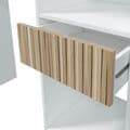 Salvador Natural Oak Effect and White Open Door Wardrobe with Shelves and Rail - UK Luxury Furniture