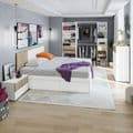 Salvador Natural Oak Effect and White Open Door Wardrobe with Shelves and Rail - UK Luxury Furniture