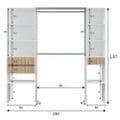 Salvador Natural Oak Effect and White Open Door Wardrobe with Shelves and Rail - UK Luxury Furniture
