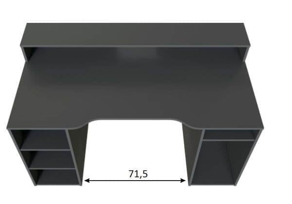 Sega Dark Grey Gaming Desk with Hutch: Ergonomic, Stylish, and Functional - UK Luxury Furniture