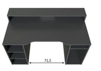 Sega Dark Grey Gaming Desk with Hutch: Ergonomic, Stylish, and Functional - UK Luxury Furniture