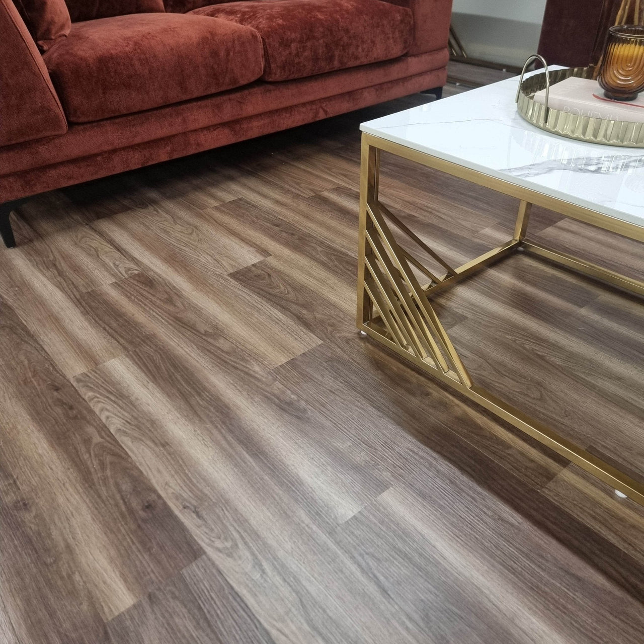 Self-Adhesive Wood Effect Vinyl Flooring Tiles - 36 PVC Planks, Easy Install, 5m² - UK Luxury Furniture