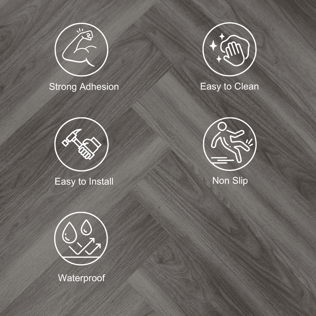 Self-Adhesive Wood Effect Vinyl Flooring Tiles - 36 PVC Planks, Easy Install, 5m² - UK Luxury Furniture