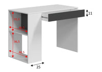 Sesko Grey and White Modern Home Office Desk with Drawer and Storage Shelves - UK Luxury Furniture