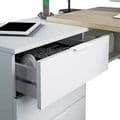 Siena Oak and White Desk: Modern Home Office Corner Workstation with Storage - UK Luxury Furniture