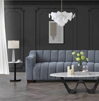 Aluxo Astoria 3-Seater Sofa in Luxurious Iron Boucle Fabric with Deep Channel Stitching - UK Luxury Furniture