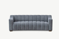 Aluxo Astoria 3-Seater Sofa in Luxurious Iron Boucle Fabric with Deep Channel Stitching - UK Luxury Furniture