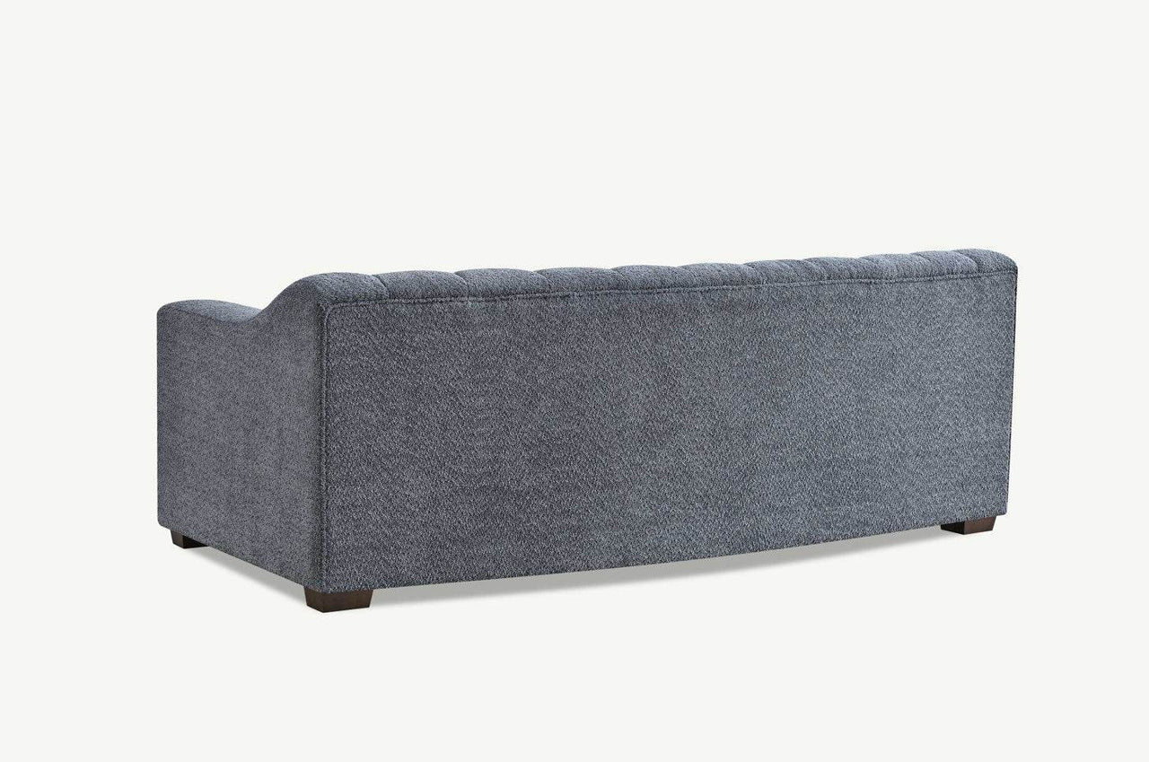 Aluxo Astoria 3-Seater Sofa in Luxurious Iron Boucle Fabric with Deep Channel Stitching - UK Luxury Furniture