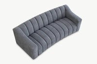 Aluxo Astoria 3-Seater Sofa in Luxurious Iron Boucle Fabric with Deep Channel Stitching - UK Luxury Furniture