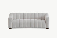 Aluxo Astoria 3-Seater Sofa in Oatmeal Boucle Fabric with Deep Channel Stitching - UK Luxury Furniture