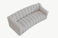 Aluxo Astoria 3-Seater Sofa in Oatmeal Boucle Fabric with Deep Channel Stitching - UK Luxury Furniture