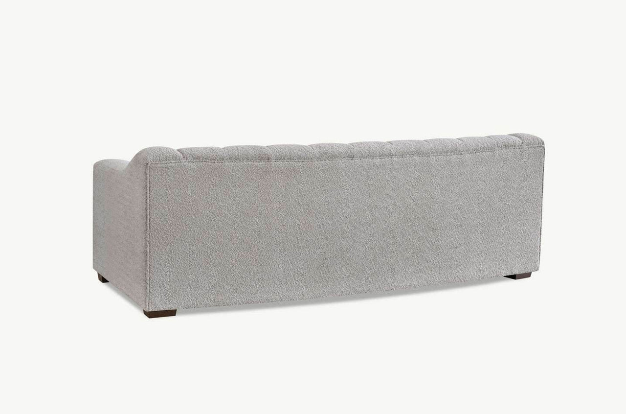 Aluxo Astoria 3-Seater Sofa in Oatmeal Boucle Fabric with Deep Channel Stitching - UK Luxury Furniture