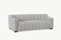 Aluxo Astoria 3-Seater Sofa in Oatmeal Boucle Fabric with Deep Channel Stitching - UK Luxury Furniture