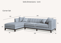 Aluxo Cooper Left Hand Corner Sofa - Premium Dolphin Boucle Fabric, Mid-Century Modern Design - UK Luxury Furniture