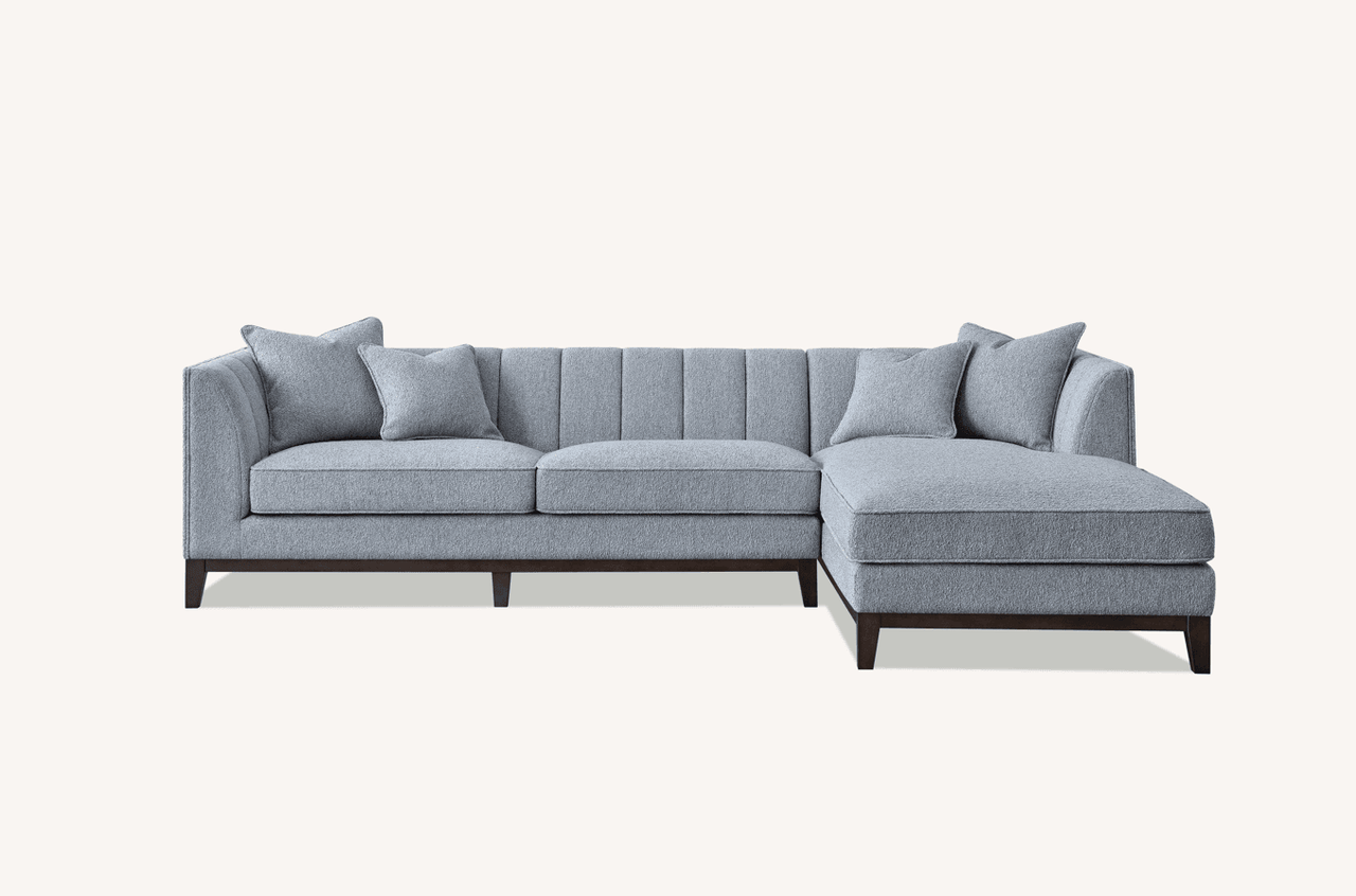 Aluxo Cooper Right Hand Corner Sofa In Dolphin Boucle - Mid Century Modern Comfort & Style - UK Luxury Furniture