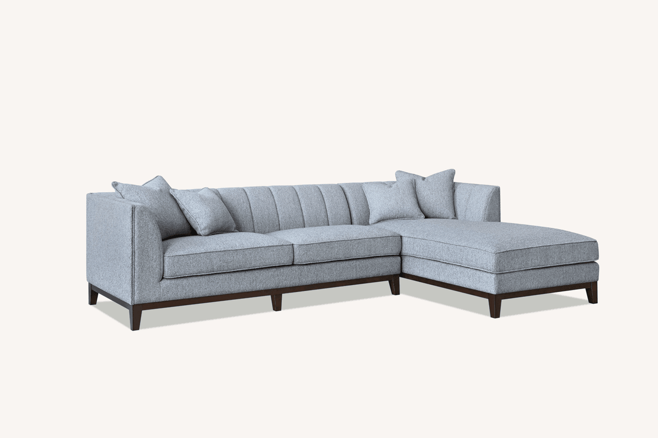 Aluxo Cooper Right Hand Corner Sofa In Dolphin Boucle - Mid Century Modern Comfort & Style - UK Luxury Furniture