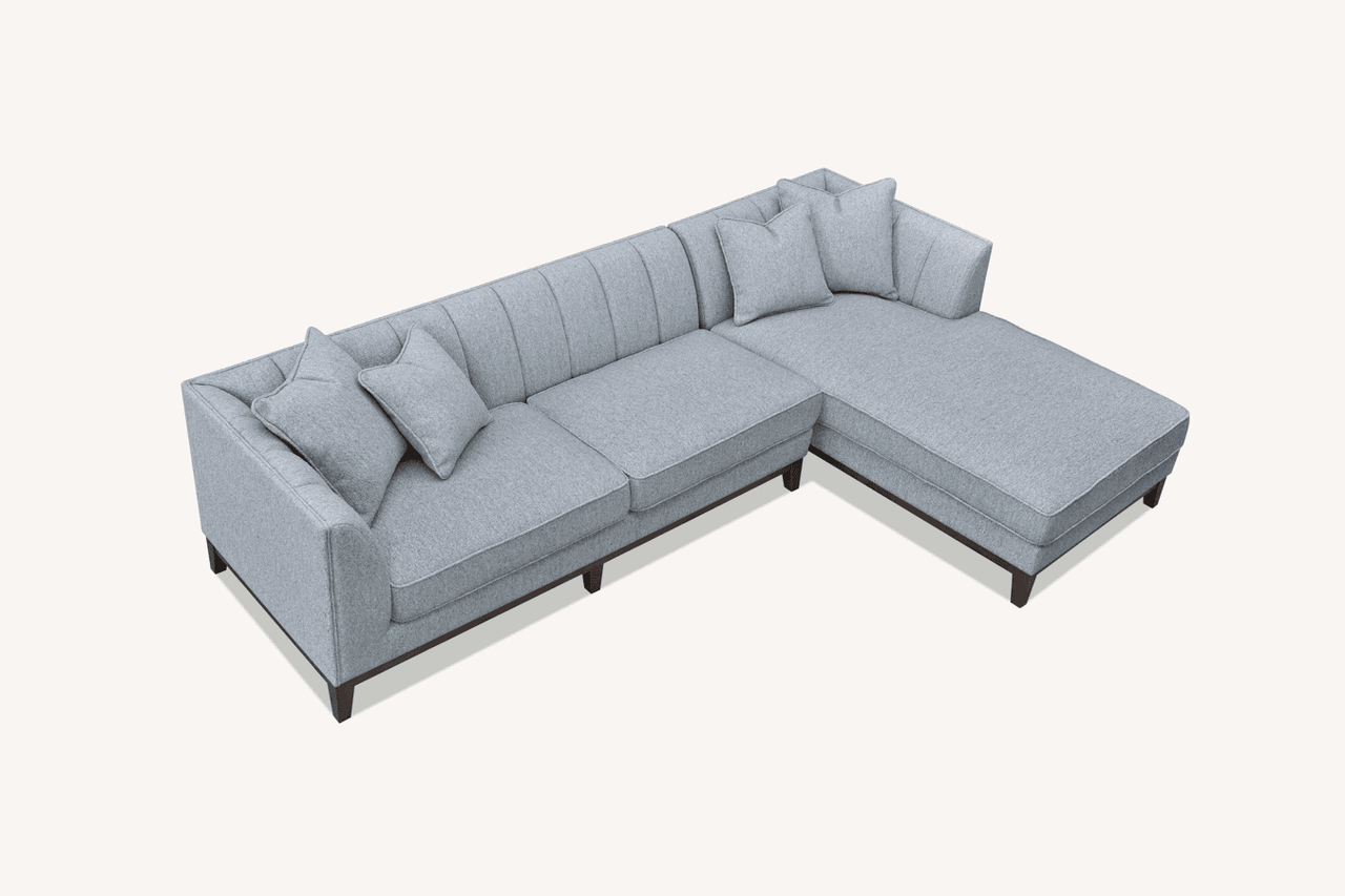 Aluxo Cooper Right Hand Corner Sofa In Dolphin Boucle - Mid Century Modern Comfort & Style - UK Luxury Furniture
