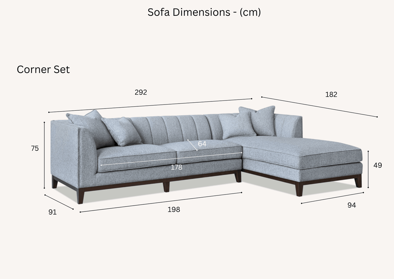 Aluxo Cooper Right Hand Corner Sofa In Dolphin Boucle - Mid Century Modern Comfort & Style - UK Luxury Furniture