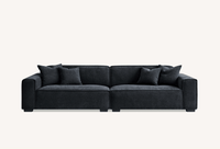 Aluxo Dakota Chaise Sofa - Midnight Boucle, Duck Feather Padding & Minimalist Design - UK Luxury Furniture