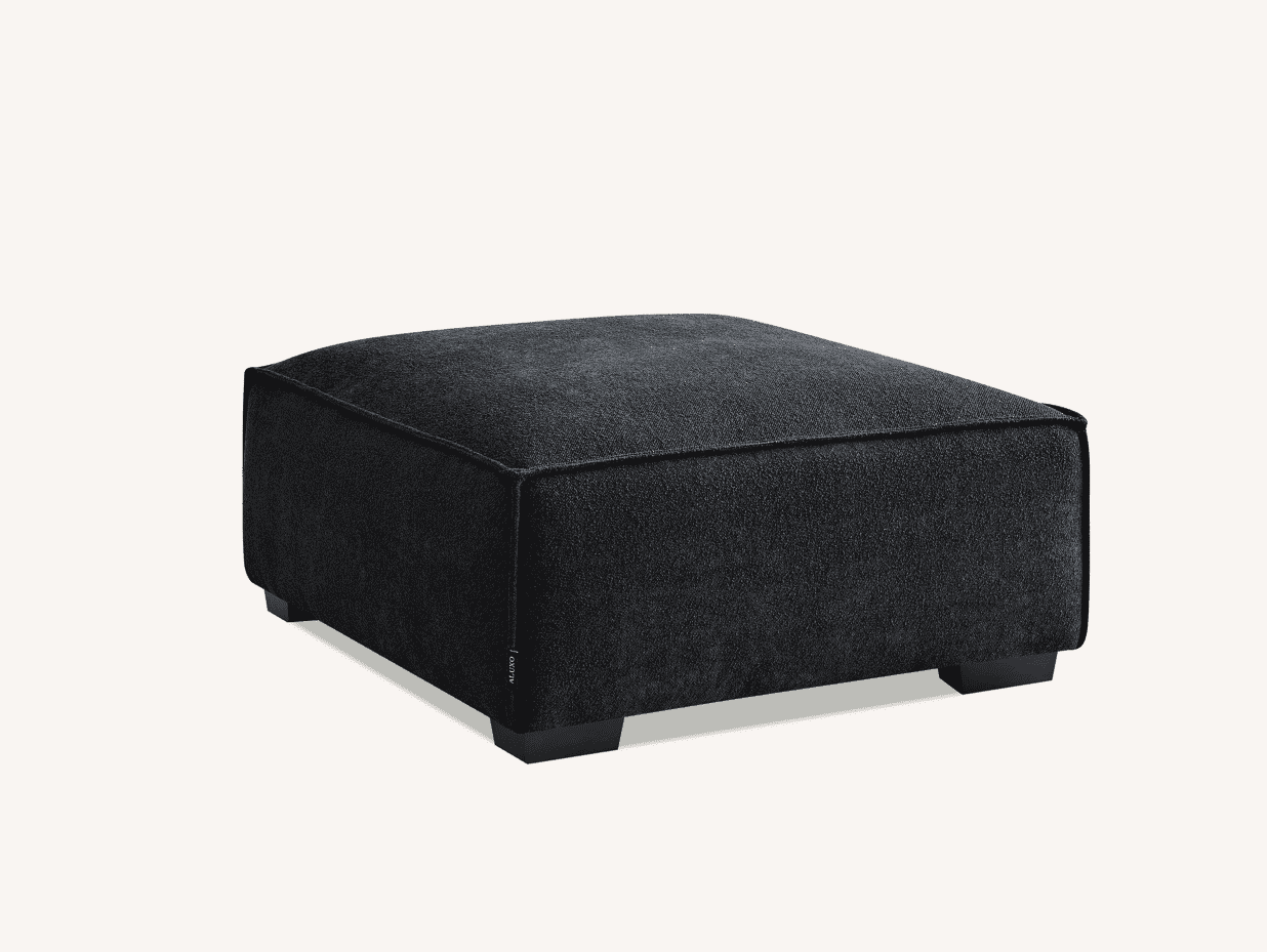 Aluxo Dakota Chaise Sofa - Midnight Boucle, Duck Feather Padding & Minimalist Design - UK Luxury Furniture