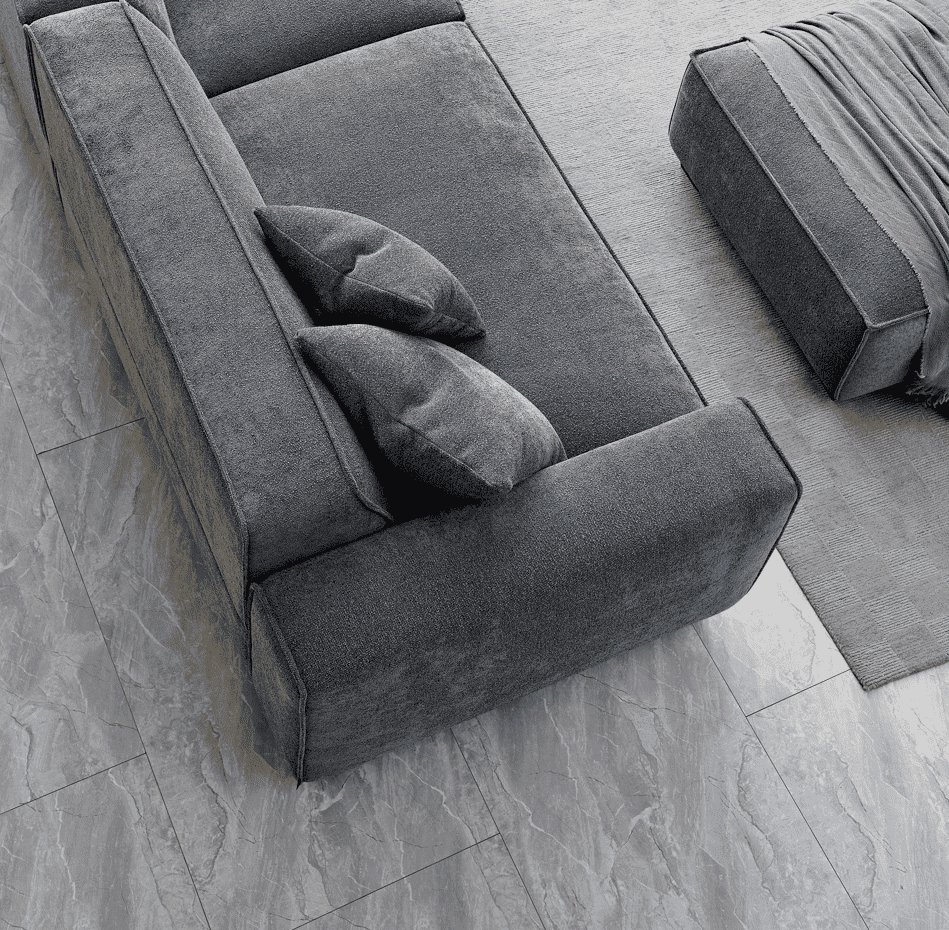 Aluxo Dakota Charcoal Boucle Sofa with Duck Feather Padding - Modern Luxury Comfort - UK Luxury Furniture