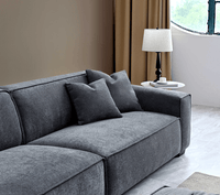 Aluxo Dakota Charcoal Boucle Sofa with Duck Feather Padding - Modern Luxury Comfort - UK Luxury Furniture