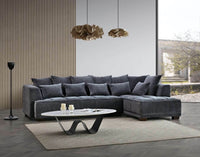 Aluxo Gramercy Luxury Sofa in Steel Velvet - Elegant Design, Plush Comfort & Durable Quality - UK Luxury Furniture