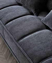 Aluxo Gramercy Luxury Sofa in Steel Velvet - Elegant Design, Plush Comfort & Durable Quality - UK Luxury Furniture
