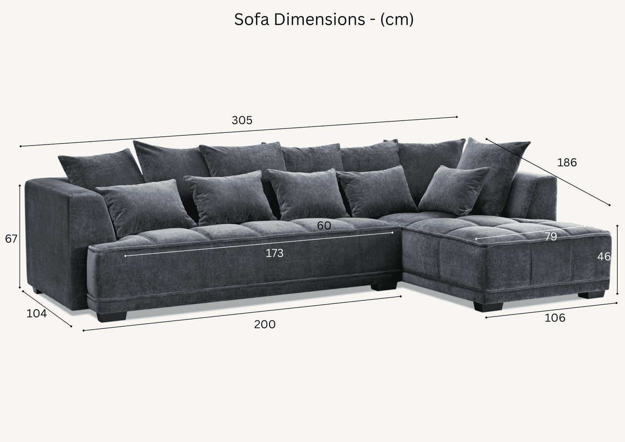 Aluxo Gramercy Luxury Sofa in Steel Velvet - Elegant Design, Plush Comfort & Durable Quality - UK Luxury Furniture