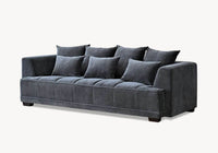 Aluxo Gramercy Luxury Sofa in Steel Velvet - Elegant Design, Plush Comfort & Durable Quality - UK Luxury Furniture