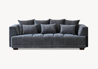 Aluxo Gramercy Luxury Sofa in Steel Velvet - Elegant Design, Plush Comfort & Durable Quality - UK Luxury Furniture