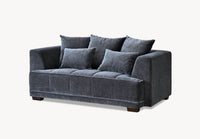Aluxo Gramercy Luxury Sofa in Steel Velvet - Elegant Design, Plush Comfort & Durable Quality - UK Luxury Furniture